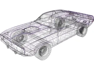 Plymouth Cuda 440 (1973) 3D Model preview