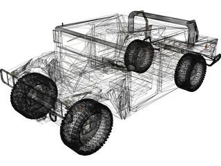 Hummer H1 SUV 3D Model preview