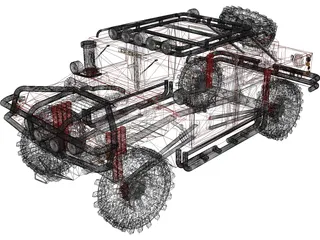Hummer H1 SUV 3D Model preview