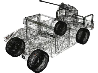 Hummer H1 Army 3D Model preview