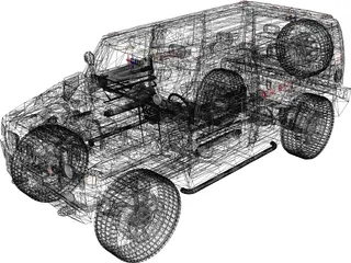 Hummer H2 Police 3D Model preview