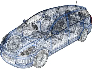 Toyota Wish 3D Model preview