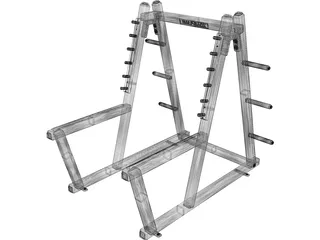 Squat Half Rack 3D Model preview