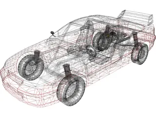 Opel Calibra Rally Car 3D Model preview
