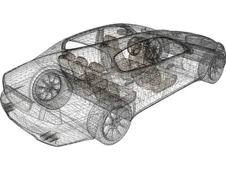 Maserati Quattroporte 3D Model preview