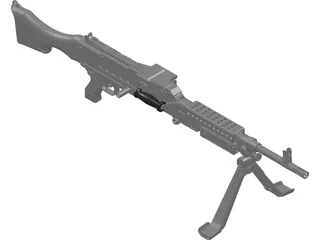 M240 Gun 3D Model preview