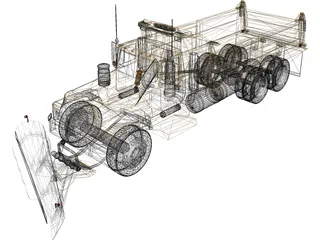 International 1700 Snow Truck 3D Model preview