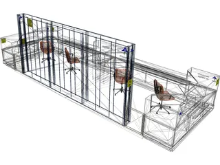 Airport Information Desk 3D Model preview