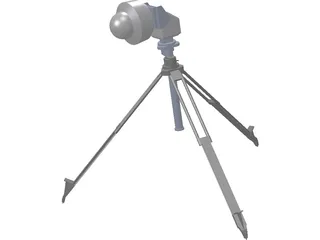 Axis PTZ Camera on Tripod 3D Model preview