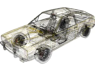 Volkswagen Gol GT (1986) 3D Model preview