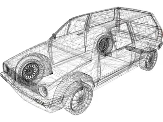 Volkswagen Polo (1986) 3D Model preview