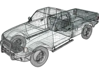 Ford Ranger Regular Cab (2001) 3D Model preview