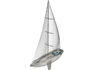 Plam Boat 3D Model preview