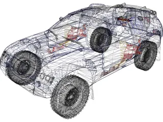 VW Touareg 3D Model preview