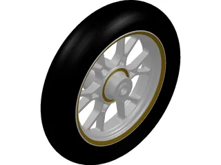 Wheel Motorcycle Rear 16 Inch 3D Model preview