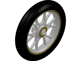 Wheel Motorcycle Front 16 Inch 3D Model preview