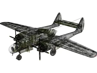 Northrop P-61A Black Widow 3D Model preview