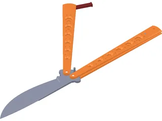 Balisong Knife 3D Model preview