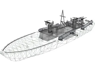 PT 109 Boat 3D Model preview
