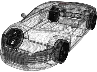 Audi R8 3D Model preview