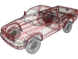 Dodge Dakota Sport Regular Cab V8 (1999) 3D Model preview