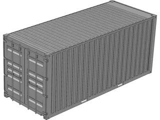 Shipping Container 20x08x08ft Movable Doors 3D Model preview
