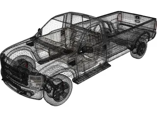Ford F-250 Regular Cab (2009) 3D Model preview