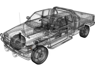 Dodge Ram Extended Cab (1996) 3D Model preview