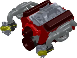 SBC Dual Turbo Engine 3D Model preview