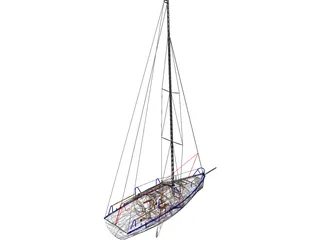 K800 Sail Yacht 3D Model preview