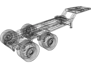 Trailer 2 Axle 3D Model preview