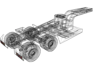 Trailer 3 Axle 3D Model preview