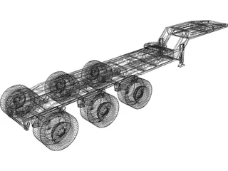 Trailer 4 Axle 3D Model preview