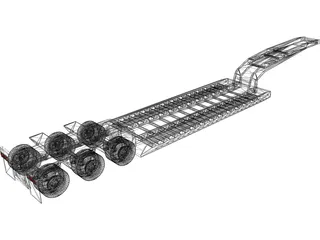 Trailer 6 Axle 3D Model preview
