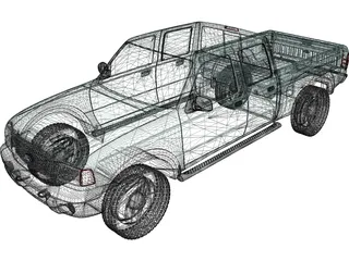 Ford Ranger XLT Crew Cab (2005) 3D Model preview