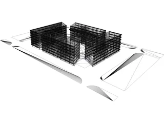 Office Building Justice City Madrid 3D Model preview