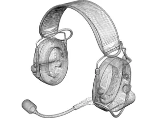 Peltor MT15H69FB-09 Com-Tac II Headset 3D Model preview