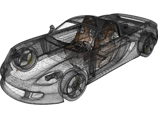 Porsche Carrera GT (2003) 3D Model preview