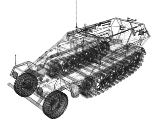 SdKfz 251/1 Hanomag 3D Model preview