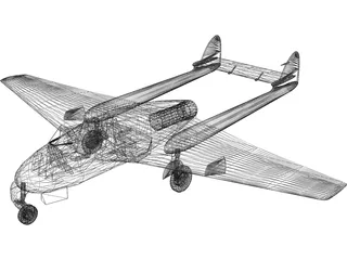 De Havilland D.H. 100 Mk.50 Vampire 3D Model preview