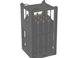 Offshore Gas Cylinder Rack 3D Model preview