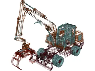 Minelli cm190 Excavator 3D Model preview