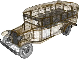 School Bus 3D Model preview