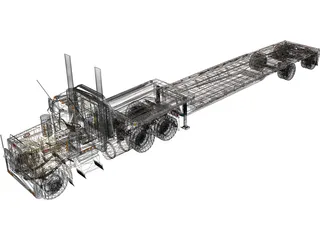 Peterbilt with Reitnouer Trailer 3D Model preview