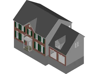 House with 2 Separate Garages 3D Model preview