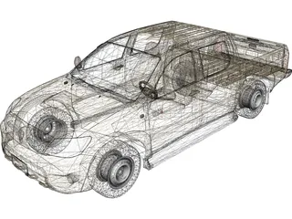 Toyota Hilux Extended Cab 3D Model preview