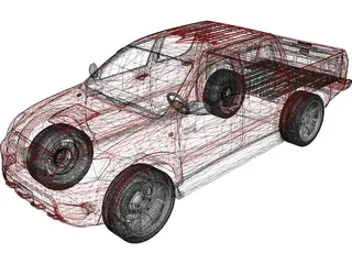 Toyota Hilux Crew Cab 3D Model preview
