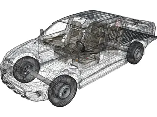 Toyota Hilux Crew Cab 2.5 STD 3D Model preview