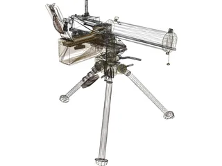 Maxim Machine Gun 3D Model preview