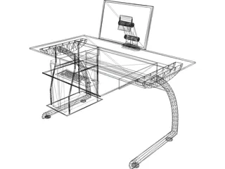 Computer Station 3D Model preview